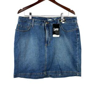 Lee Women's Denim Jean Skort/Skirt Midrise Blue 16M Regular fit